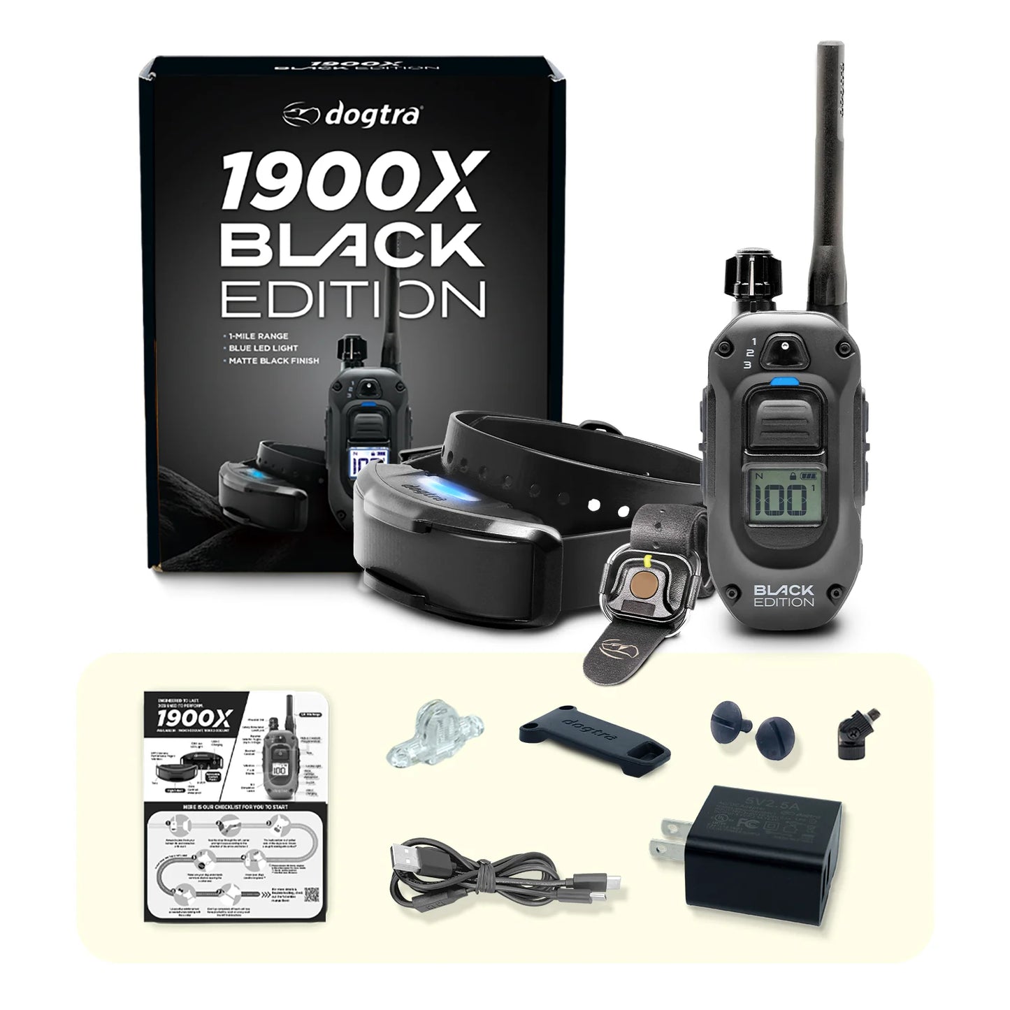 DOGTRA 1900X BLACK EDITION 1-DOG UNIT