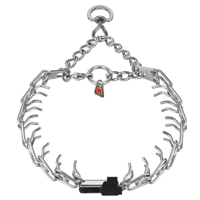 Herm Sprenger 3.0 mm SHORT ULTRA PLUS Prong Collar with ClicLock and Swivel (SHORT VERSION in STAINLESS STEEL)