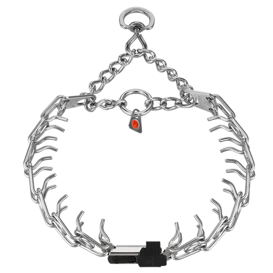 Herm Sprenger 3.0 mm SHORT ULTRA PLUS Prong Collar with ClicLock and Swivel (SHORT VERSION in STAINLESS STEEL)